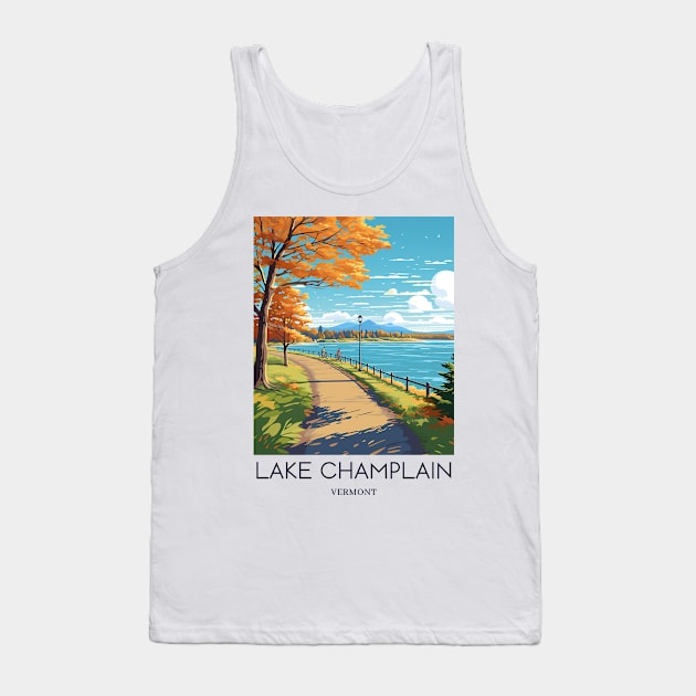 A Pop Art Travel Print of Lake Champlain - Vermont - US Tank Top by Studio Red Koala